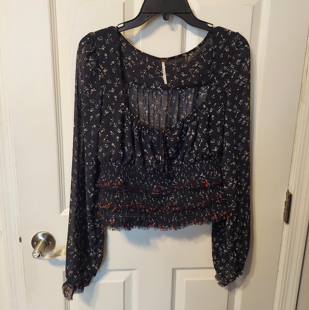 Free People Floral Blouse SzM